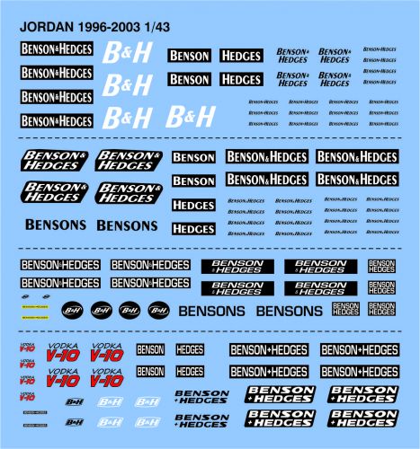 Equipo Jordan F1 1996-2003 En 1/43